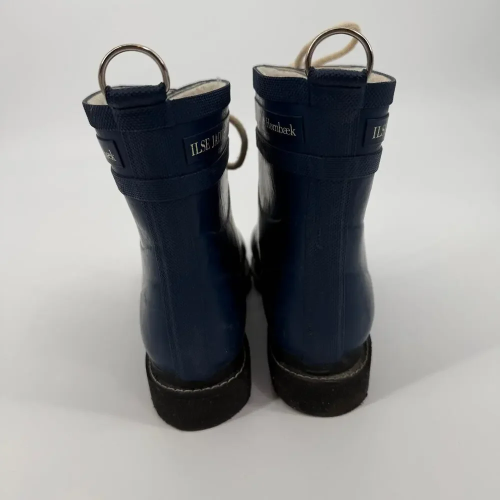 ILSE JACOBSEN HORNBAEK WOMEN’S RAIN BOOTS SIZE EU 38 or US 8 Navy Blue - Picture 6 of 8